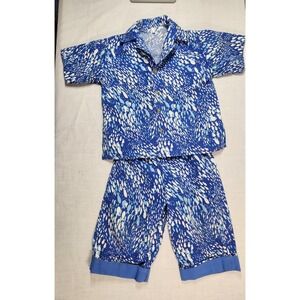 Boys Custom 2 Piece  Blue Fish Outfit Shirt Pants Elastic Waist Portriat Pageant